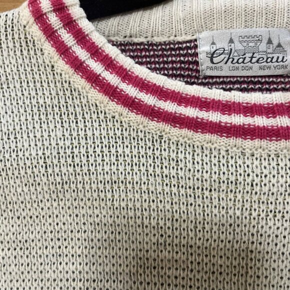 Vintage Chateau Womens Sweater 80s Bicycles Design Long Sleeves Sz L - Picture 5 of 10